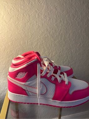 Nike Pink and White Women's High-Top Sneakers